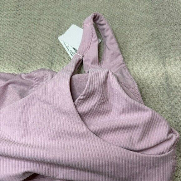 Lululemon Ribbed Asymmetrical Nulu Yoga Sports Bra Size 12 NWT $78 Pink Rare - Picture 7 of 9
